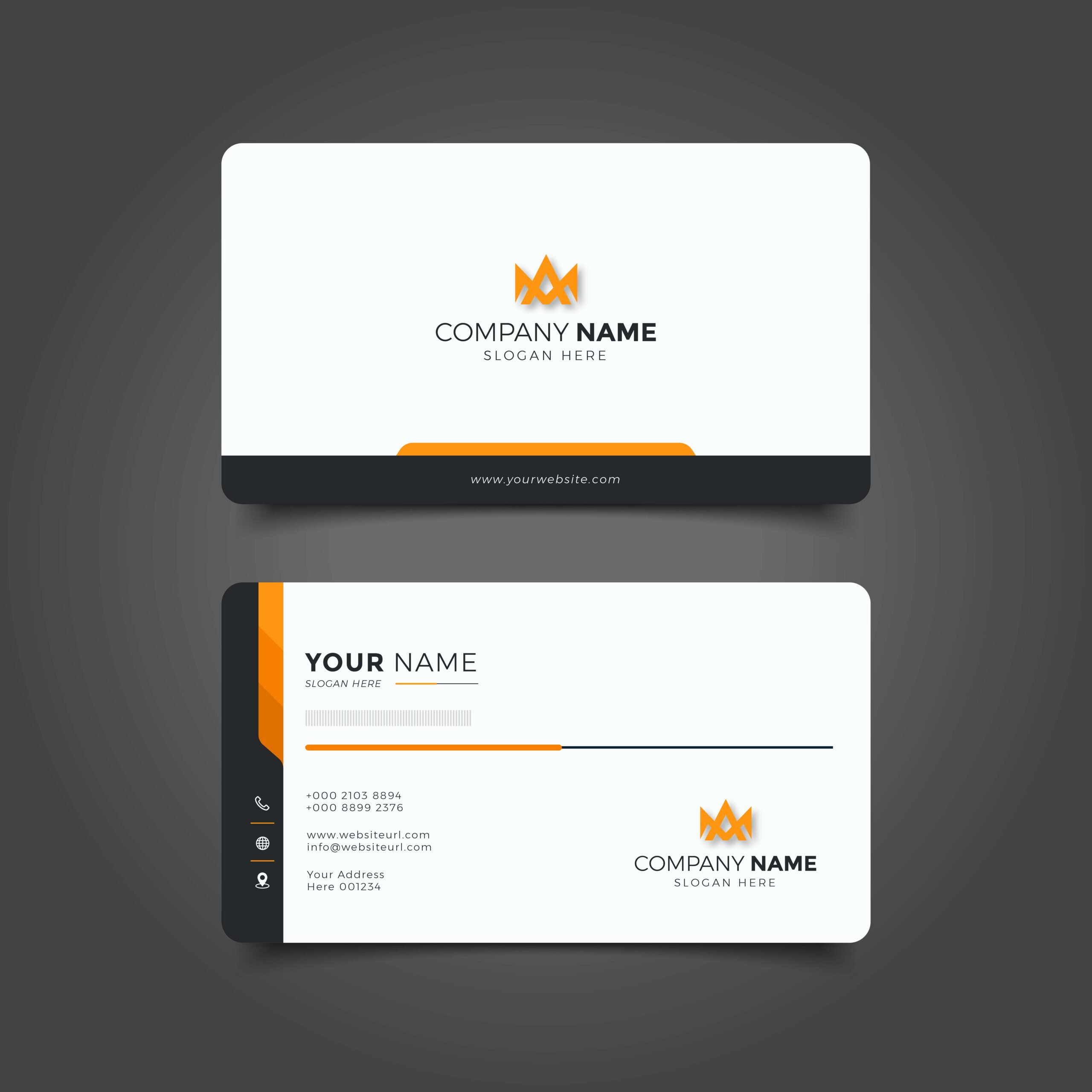 orange business card design